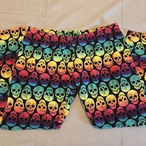 No Boundaries Womens Skull Leggings XL Rainbow Skull Print